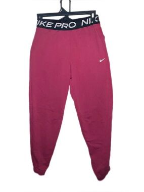 Nike Dri-Fit Fleece Maroon Pro Logo Waist Joggers